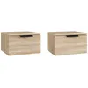 Image de Vidaxl Tables De Chevet Murales 2 Pcs ChÃªne Sonoma 34x30x20 Cm