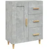 Image de vidaXL Buffet Gris bÃ©ton 69,5x34x90 cm Bois d'ingÃ©nierie
