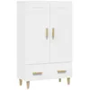 Image de vidaXL Buffet haut Blanc 70x31x115 cm Bois d'ingÃ©nierie