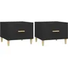 Image de vidaXL Tables basses 2 pcs Noir 50x50x40 cm Bois d'ingÃ©nierie