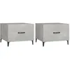 Image de vidaXL Tables basses avec pieds en mÃ©tal 2 pcs Gris bÃ©ton 50x50x40 cm