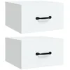 Image de vidaXL Tables de chevet murales 2 pcs Blanc 35x35x20 cm
