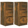 Image de vidaXL Buffets 2 pcs ChÃªne fumÃ© 30x30x70 cm Bois d'ingÃ©nierie