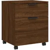 Image de vidaXL Classeur mobile avec roues ChÃªne marron 45x38x54 cm Bois