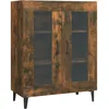 Image de Vidaxl Buffet ChÃªne FumÃ© 69,5x34x90 Cm Bois D'ingÃ©nierie