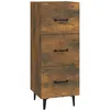 Image de Vidaxl Buffet ChÃªne FumÃ© 34,5x34x90 Cm Bois D'ingÃ©nierie