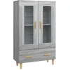 Image de vidaXL Buffet Sonoma gris 70x31x115 cm Bois d'ingÃ©nierie