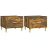 Image de vidaXL Tables basses 2 pcs ChÃªne fumÃ© 50x50x40 cm Bois d'ingÃ©nierie