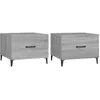 Image de vidaXL Tables basses avec pieds en mÃ©tal 2 pcs Sonoma gris 50x50x40 cm