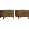 Image de vidaXL Tables basses avec pieds en mÃ©tal 2 pcs ChÃªne marron 50x50x40cm
