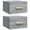 Image de vidaXL Tables de chevet murales 2 pcs Sonoma gris 35x35x20 cm