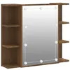 Image de vidaXL Armoire Ã  miroir avec LED ChÃªne marron 70x16,5x60 cm