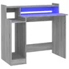 Image de vidaXL Bureau Ã  lumiÃ¨res LED Sonoma gris 97x90x45 cm Bois d'ingÃ©nierie