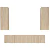 Image de Vidaxl Ensemble De Meubles Tv 4 Pcs ChÃªne Sonoma Bois D'ingÃ©nierie