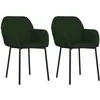 Image de vidaXL Chaises de salle Ã  manger 2 pcs Vert foncÃ© Velours