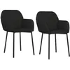 Image de vidaXL Chaises de salle Ã  manger 2 pcs Noir Velours