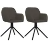 Image de vidaXL Chaises pivotantes de salle Ã  manger 2 pcs Gris foncÃ© Velours