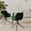 Image de vidaXL Chaises pivotantes Ã  manger lot de 2 Vert foncÃ© Velours