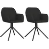 Image de vidaXL Chaises pivotantes de salle Ã  manger 2 pcs Noir Velours
