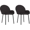 Image de vidaXL Chaises de salle Ã  manger 2 pcs Noir Similicuir