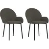 Image de vidaXL Chaises de salle Ã  manger 2 pcs Gris foncÃ© Velours