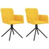Image de vidaXL Chaises pivotantes de salle Ã  manger 2 pcs Jaune Velours