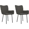 Image de vidaXL Chaises de salle Ã  manger 2 pcs Gris foncÃ© Velours
