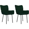 Image de vidaXL Chaises de salle Ã  manger 2 pcs Vert foncÃ© Velours