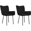 Image de Lot de 2 chaises de salle Ã  manger ergonomiques en velours avec accoudoirs