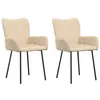 Image de vidaXL Chaises de salle Ã  manger 2 pcs CrÃ¨me Tissu
