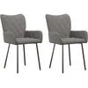 Image de vidaXL Chaises de salle Ã  manger 2 pcs Gris clair Tissu
