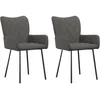Image de vidaXL Chaises de salle Ã  manger 2 pcs Gris foncÃ© Tissu