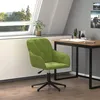 Image de vidaXL Chaise pivotante de bureau Vert clair Velours