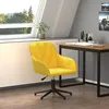 Image de vidaXL Chaise pivotante de bureau Jaune Velours