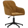 Image de vidaXL Chaise pivotante de bureau Marron Velours