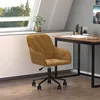 Image de vidaXL Chaise pivotante de bureau Marron Velours