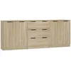 Image de vidaXL Buffets 3 pcs ChÃªne sonoma Bois d'ingÃ©nierie