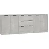 Image de vidaXL Buffets 3 pcs Gris bÃ©ton Bois d'ingÃ©nierie