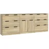 Image de vidaXL Buffets 3 pcs ChÃªne sonoma Bois d'ingÃ©nierie