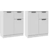 Image de vidaXL Buffets 2 pcs Blanc 60x30x70 cm Bois d'ingÃ©nierie