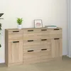 Image de Ensemble buffet 3 piÃ¨ces en chÃªne Sonoma avec armoires de rangement modernes