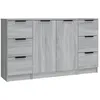 Image de vidaXL Buffets 3 pcs Sonoma gris Bois d'ingÃ©nierie