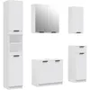 Image de vidaXL Meubles de salle de bain 5 pcs Blanc Bois d'ingÃ©nierie