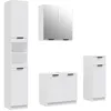 Image de vidaXL Meubles de salle de bain 4 pcs Blanc Bois d'ingÃ©nierie