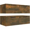 Image de vidaXL Armoires murales 2 pcs ChÃªne fumÃ© 68x30x20 cm Bois d'ingÃ©nierie