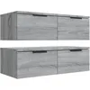 Image de vidaXL Armoires murales 2 pcs Sonoma gris 68x30x20 cm Bois ingÃ©nierie