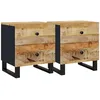Image de vidaXL Tables de chevet 2 pcs 40x33x46 cm Bois de manguier solide