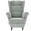 Image de Fauteuils VidaXL  Fauteuil  à oreilles avec tabouret gris clair velours P31600563