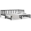 Image de vidaXL Lit coulissant Gris 2x(90x190) cm Bois de pin massif