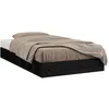 Image de vidaXL Cadre de lit Noir 75x190 cm Petit simple Bois massif